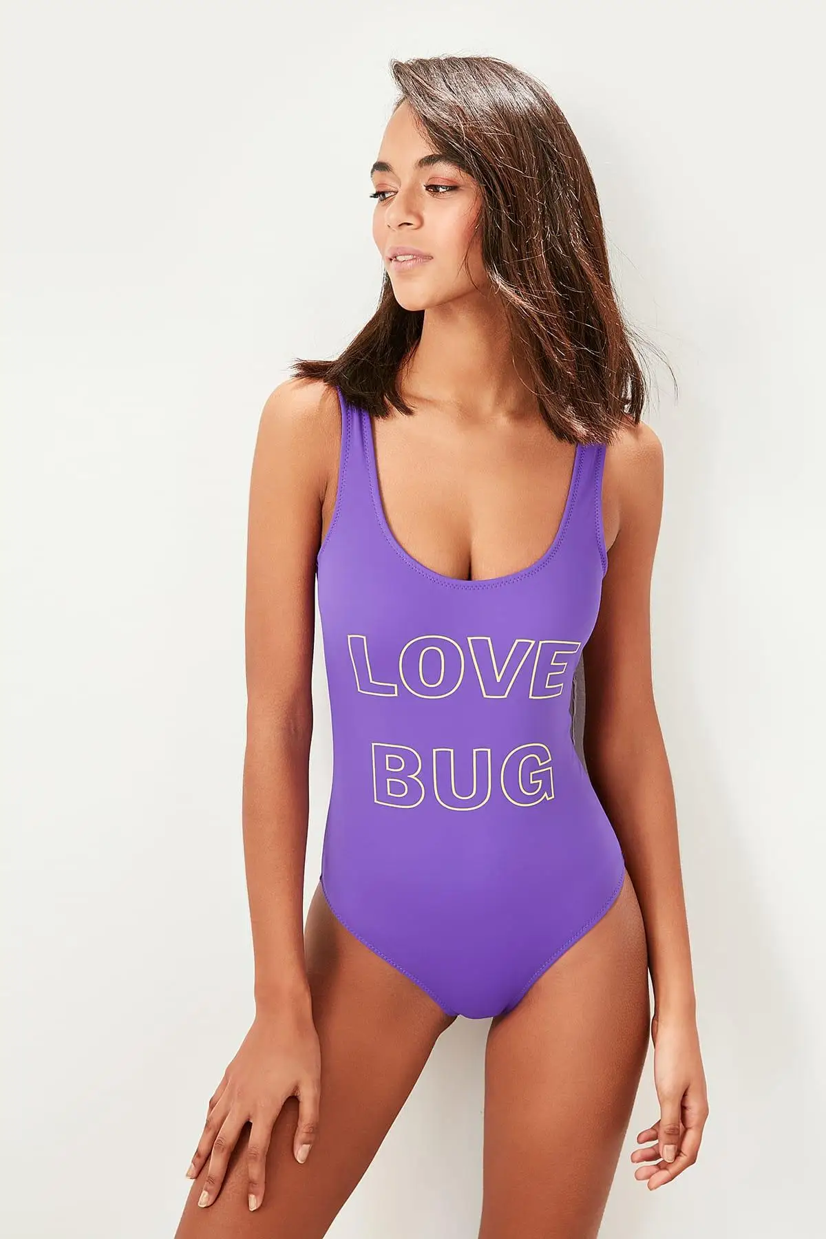 

Trendyol Purple The Tagline Swimwear TBESS19WV0021
