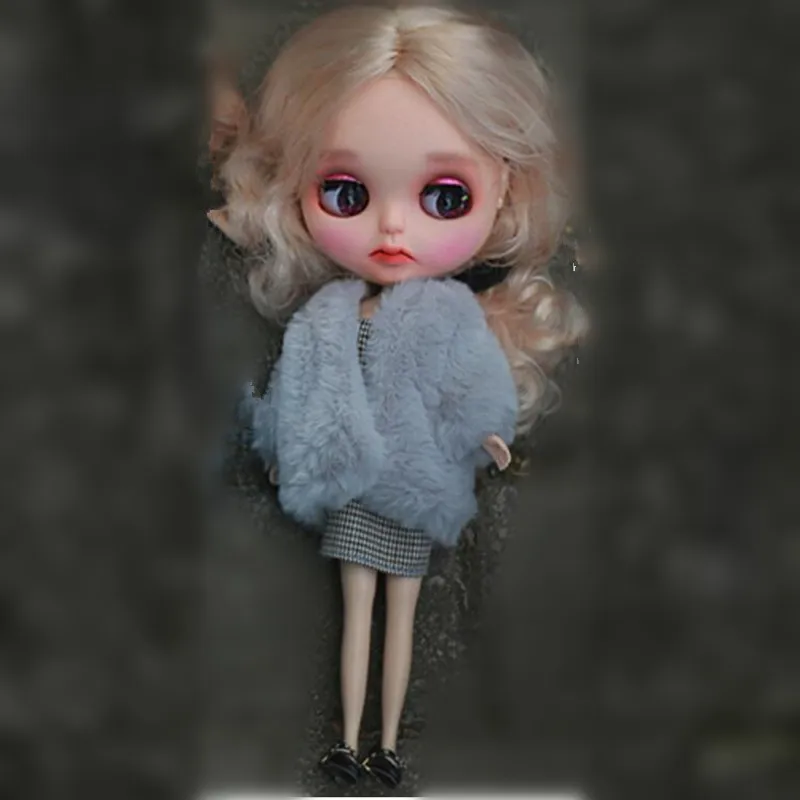 Модная Одежда для кукол зимняя меховая одежда куклы Blythe Кукольное пальто Blyth 1/6