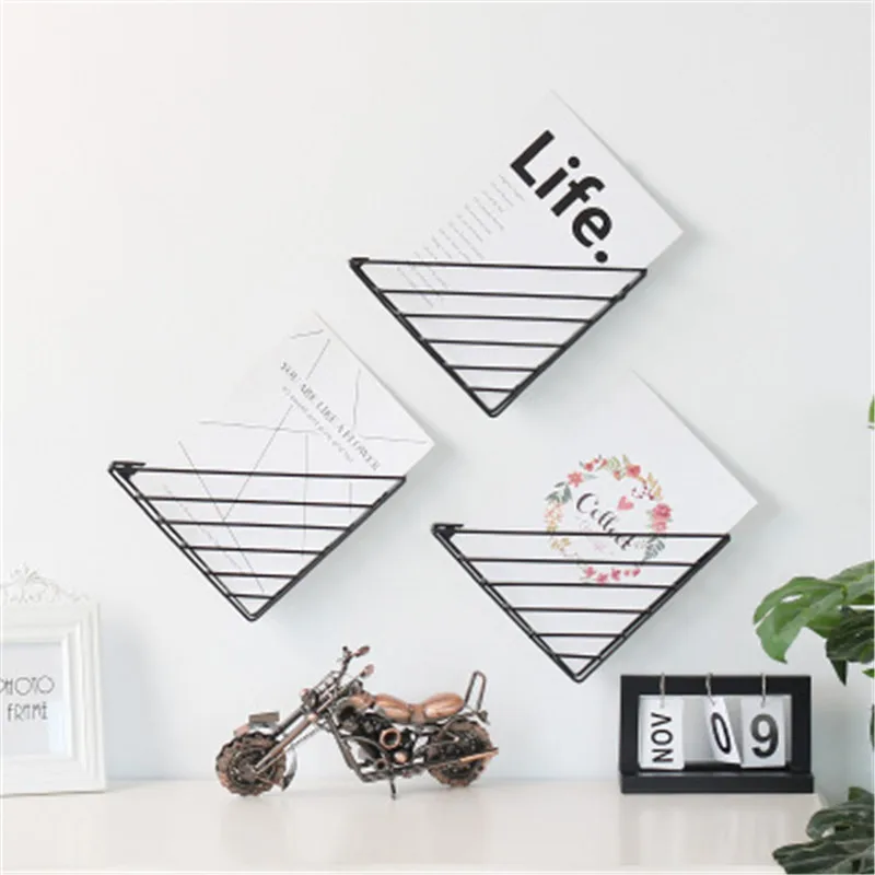 

Hot Sale Geometric Wall Decoration Iron Frame Hanging Rack Wall Display Storage Box Multifunction Mesh Wire Metal Wall Shelf