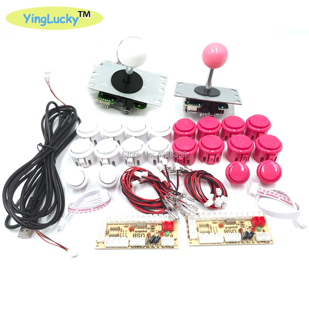 Джойстик sanwa с 2 игроками и аркадными кнопками контроллер сделай сам для Windows Raspberry