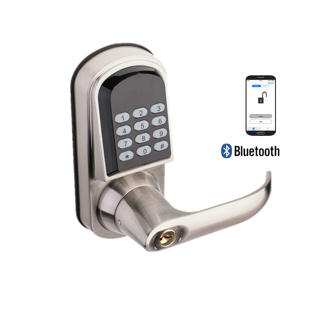 

Bluetooth APP Keyless Smart Entry Door Lock, E-Key or Emergency Key Unlocking