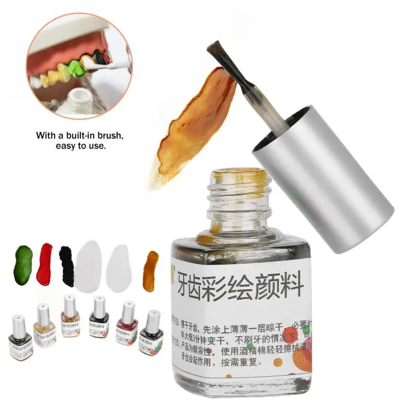 

7ml Colorful Non-toxic Tooth Colored 6 Colors Drawing Paint Pigment for Halloween Cosplay