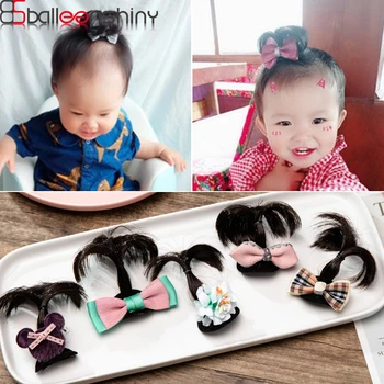 

BalleenShiny Lovely Newborn Baby Wigs Hairpin Cute Infant Bowknot Pole Hair Clip Kids Headwear Accessores Photograph Pro