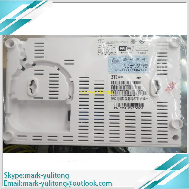 GPON ONT ONU ZTE ZXHN ZXA10 F612 F612W FTTH WIFI модем 2LAN + 1 кастрюля WIFI|zte gpon|gpon ztegpon router |