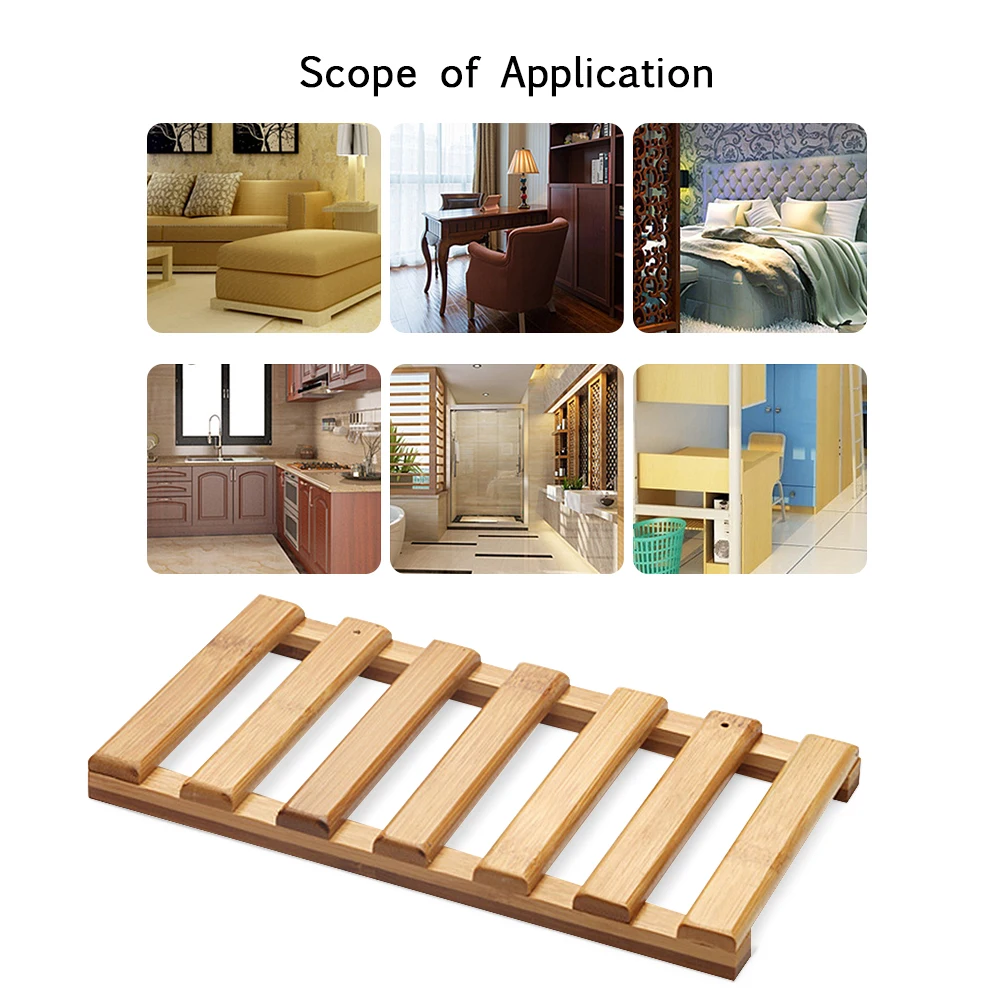 Bathroom Storage Bracket for Bathing Home Wall Decor Wall Ledge Bamboo Storage Rack Bathroom Edge Floating Shelf Bracket