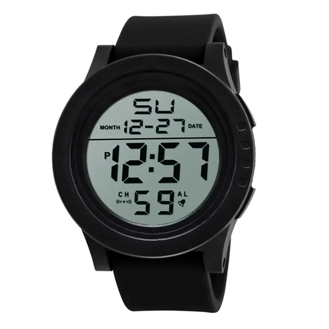 

Men Dual Display Multifunction Outdoor Sporting Casual, Waterproof Electronic Pin Buckle 27cm/10.63inch Watch
