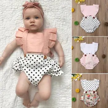 

Summer Newborn Infant Baby Girls Lace Floral One-Piece Ruffle Romper Jumpsuit Blackless Bodysuits Sunsuit Clothes 0-24M