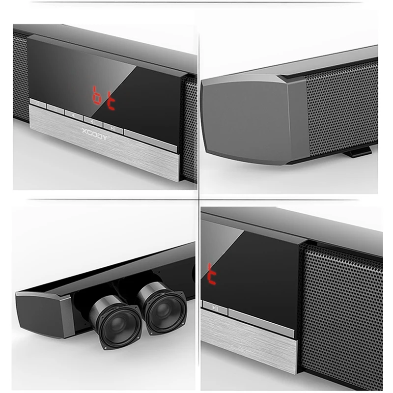 XGODY SR100 Plus Bluetooth Soundbar for TV Wireless Speaker Aux-In Coaxial Optical Subwoofer Home Theater Free to E.U Countries