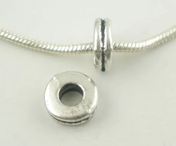 

200 PCs Antique Silver Tiny Ring Spacers Beads Findings 6x2mm (B03779)