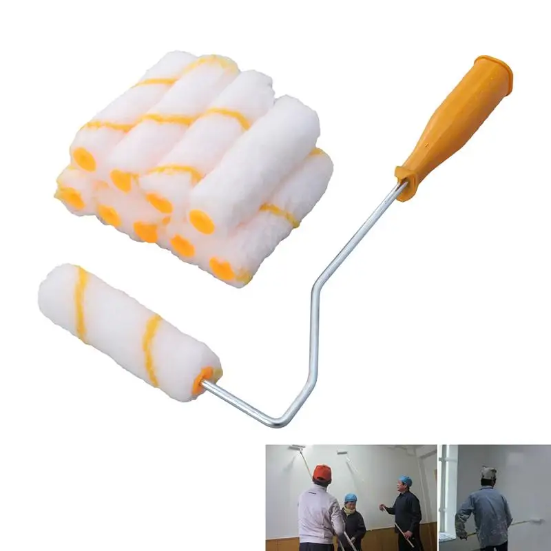 10Pcs Roller Brush Parts DIY Wall Paint Roller Brush Set Roller Paint