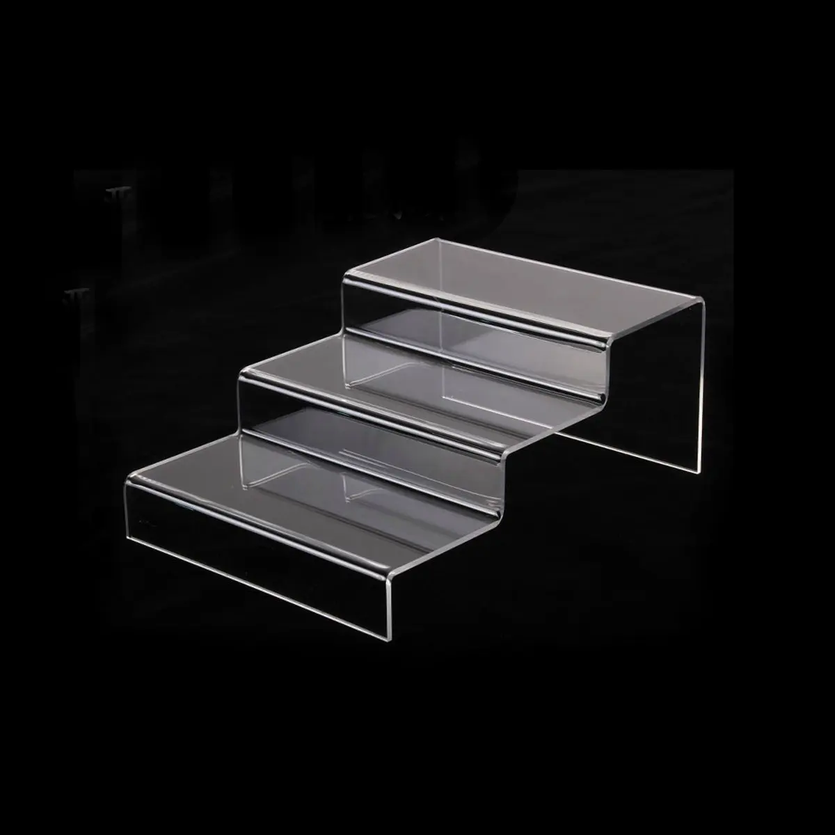 

Acrylic Retail Riser Counter Shoes Jewellery Display Stands Plinth Jewelry Ladder Shelf Double Rack Organizers 3 Step Tier