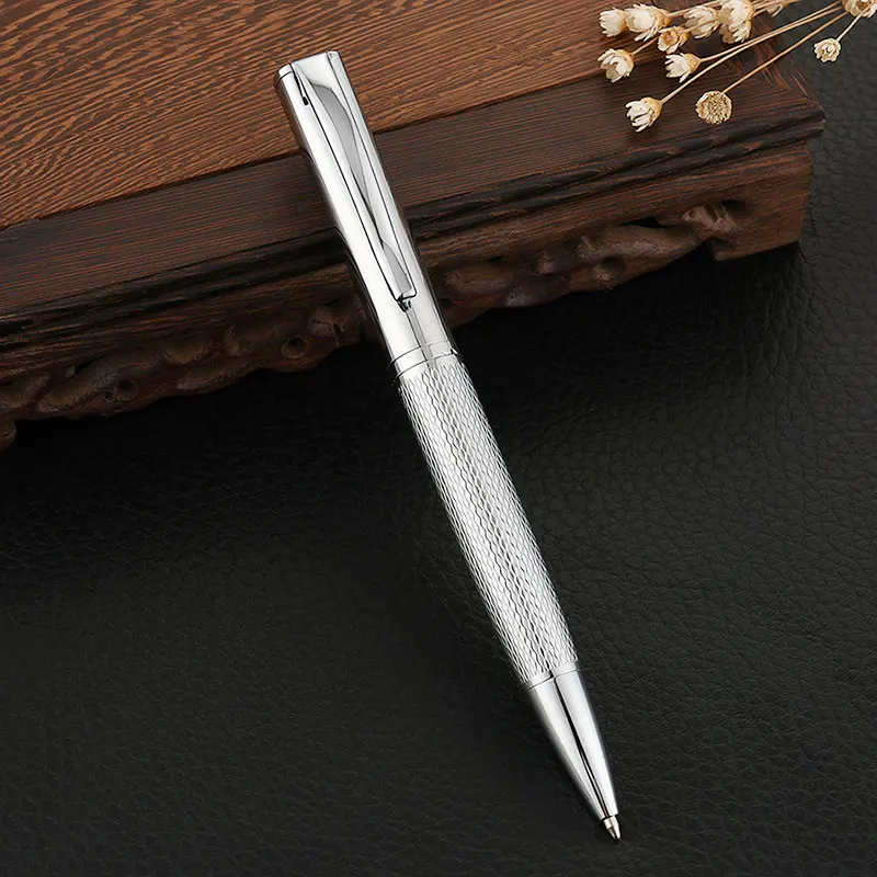 Ретро металлическая шариковая офисная деловая ручка для встречи, Мужская подарочная ручка, изысканная резьба для письма, гладкая подарочная ручка для колледжа и студента