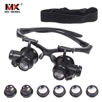 

Headband 10X 15X 20X 25X LED Light Glasses Magnifier Watchmaker Jewelry Optical Lens Glass Magnifier Loupe Instrument