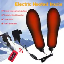 1 пара стельки для обуви с подогревом, USB обогреватель для ног, электрогрелки, зимние нагревательные стельки, коврик для спорта на открытом воздухе с пультом дистанционного управления