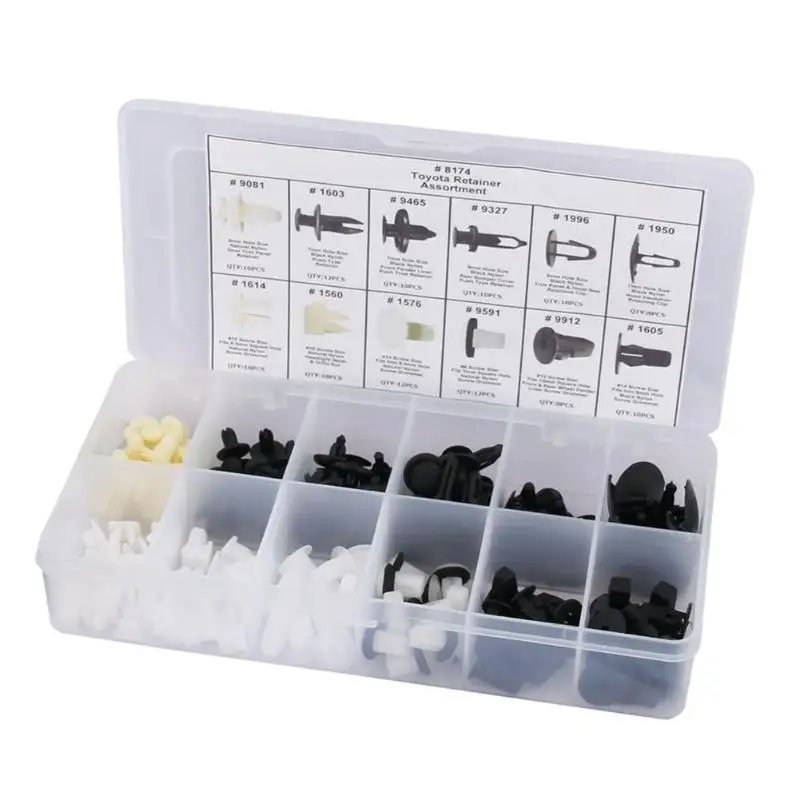 

146Pcs/Set Automobile Car Fender Door Hood Bumper Trim Clips Fastener Buckle Car Plastic Rivets Kit Accessories For Toyota Honda