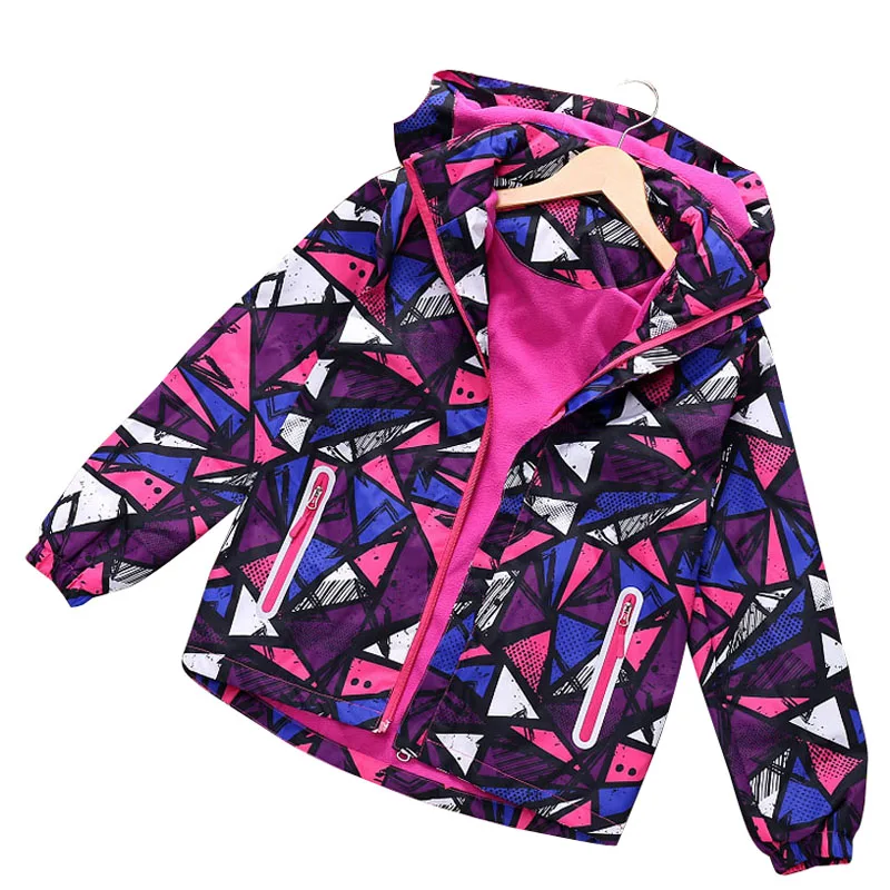 2019 Spring Autumn Winter Kid Girls Coats Children Jackets Double-deck Waterproof Jackets Polar Fleece Sport Casual Girl Jacket