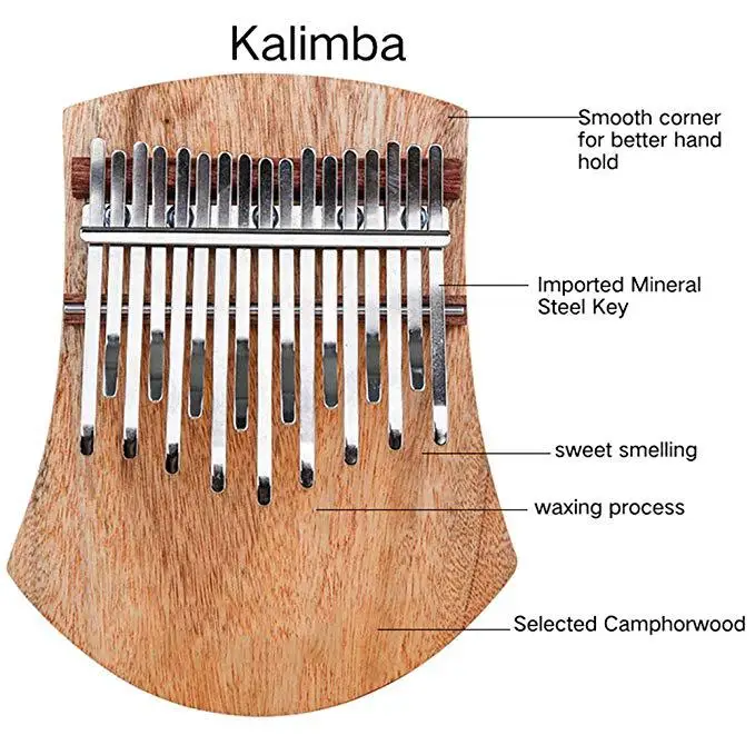 GECKO 17 клавиш Kalimba большой палец пианино Ударные музыкальные камфоры дерево C тон