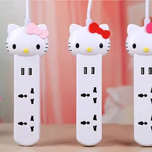 Hello kitty, розетка, электрическая пластина, линия, бытовой источник питания, волочение соединения, пористая функция, пластик, Soket, электрическая розетка usb