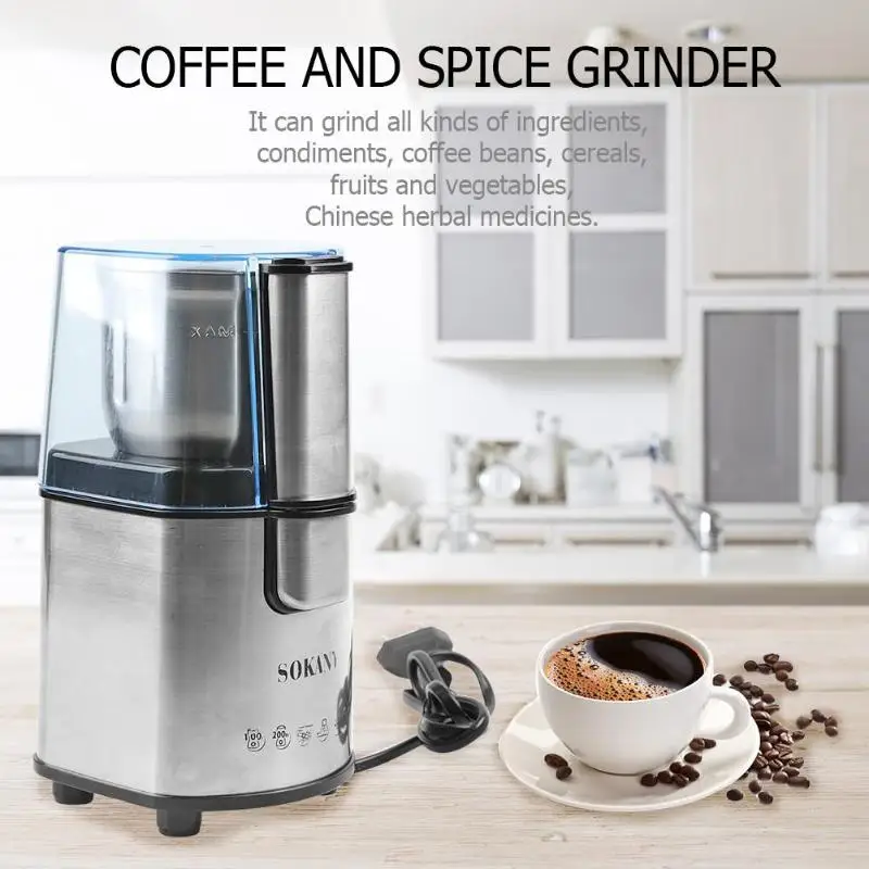 

Multifunctional 200W Electric Coffee Grinder Coffee Bean Mill Grinding Machine Kitchen Stainless Steel Blades Spice Grinder