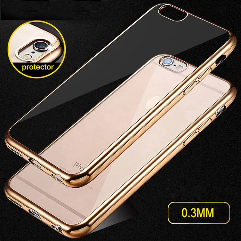 

Electroplating Soft TPU Phone Back Cover Case For iPhone XR XS MAX X 5 5s SE 6 6s 7 8 Plus Ultra Thin Clear Crystal Phone Bag