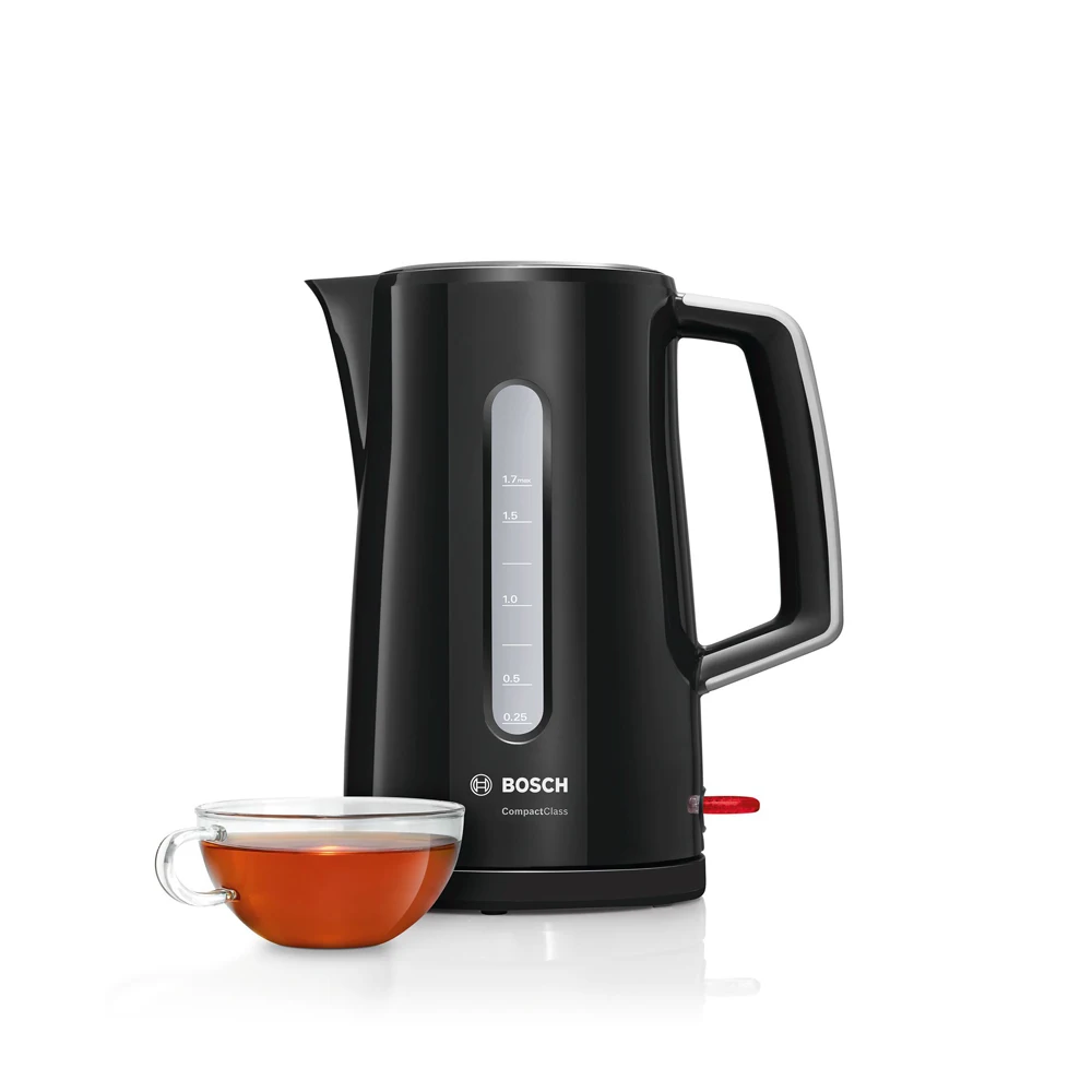 Бесшнуровой чайник, пластик Серия CompactClass Цвет: черный Bosch TWK3A013