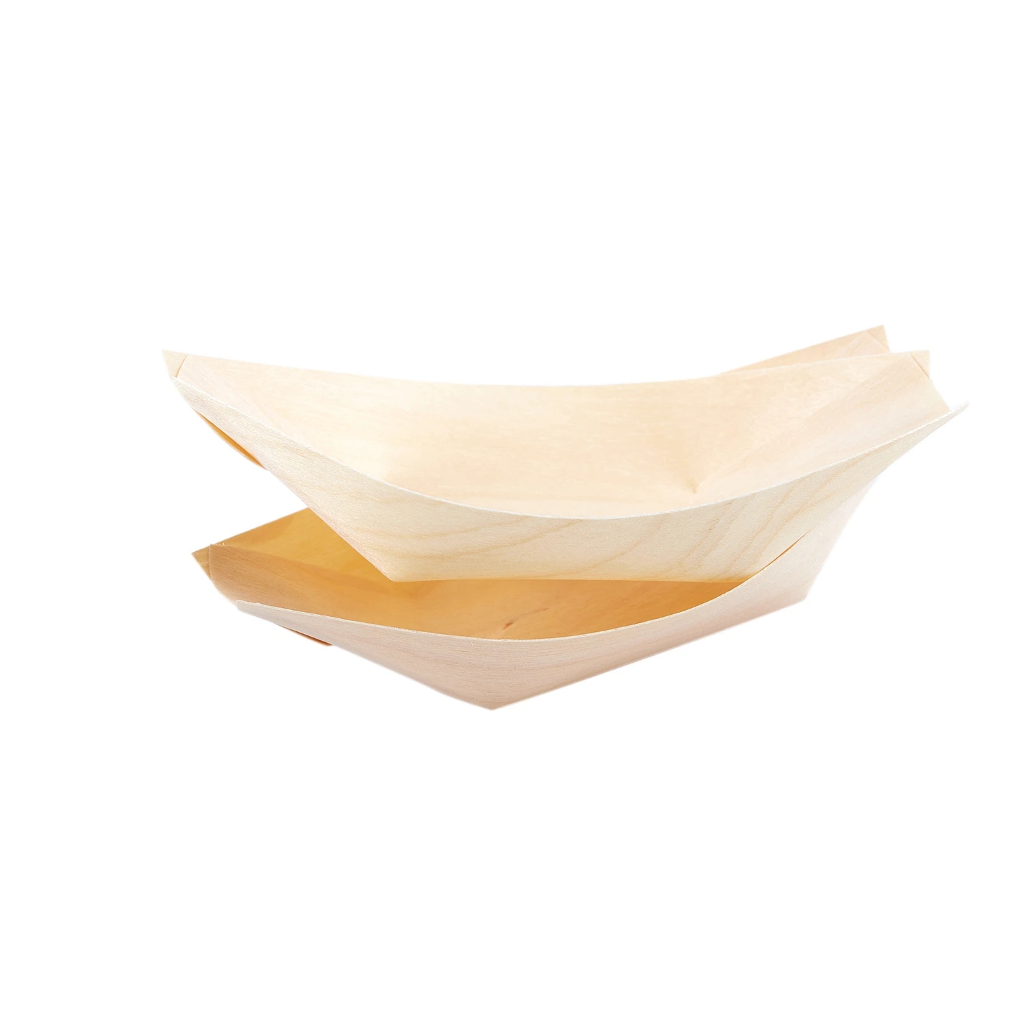 50x finger food- bowls, "boat" biodegradable wood cake tool bar accessory disposable party tableware