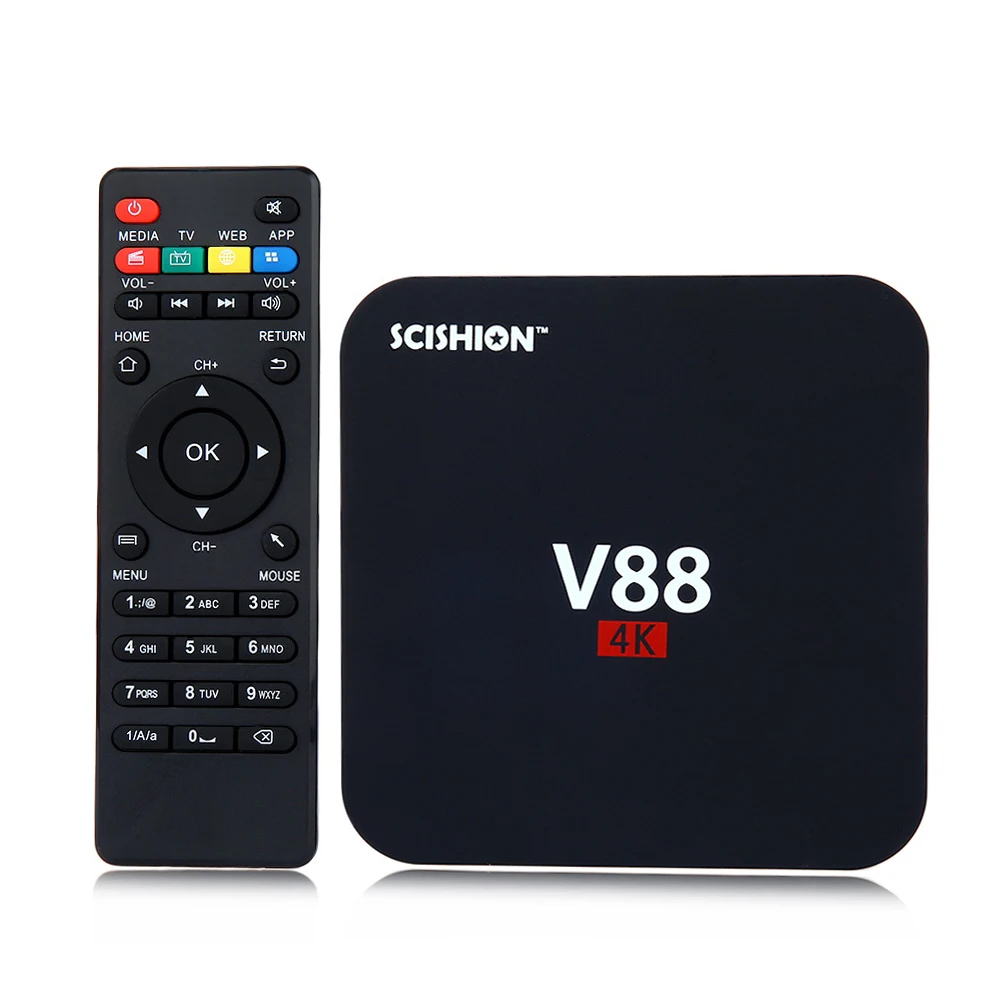 ТВ приставка SCISHION V88 Rockchip 3229 четырехъядерный процессор 4K H.265 1 ГБ DDR3 RAM 8 eMMC ROM мини