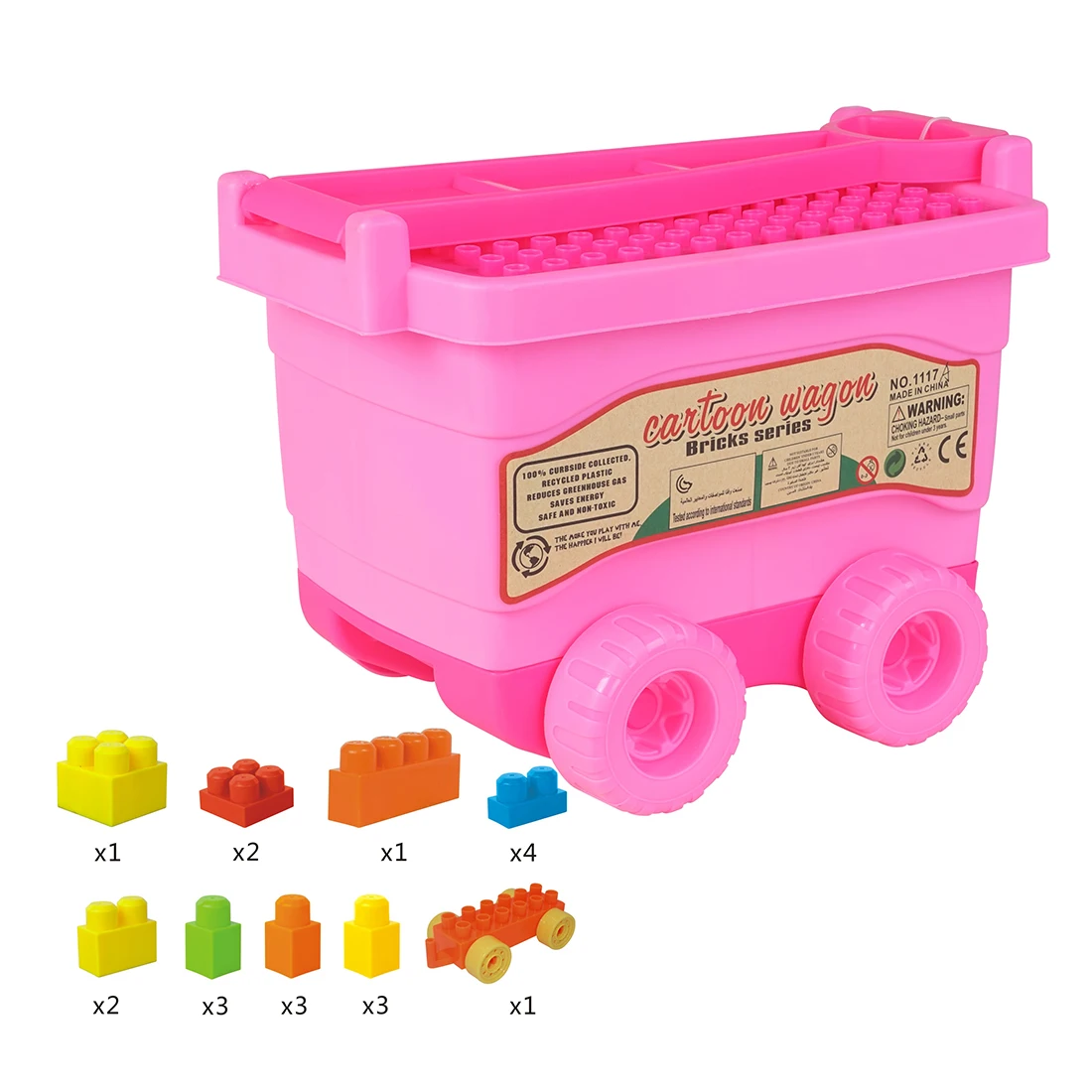 

20Pcs Boys Girls Outdoor Beach Sand Toys Wagon Playset for Kids Summer Play Sand Funny Building Bricks Castle Toys - 1117