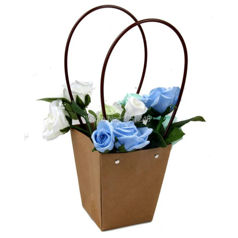 50pcs Kraft Paper Bag DIY Valentine's Day Flower Wrapping Box Gift Packing Bouquet Florist Supplies Wedding Decoration | Дом и сад