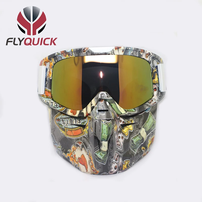 FLYQUICK мотоцикл езда Велоспорт Oculos съемный Gafas очки мотокросса пылезащитный шлем