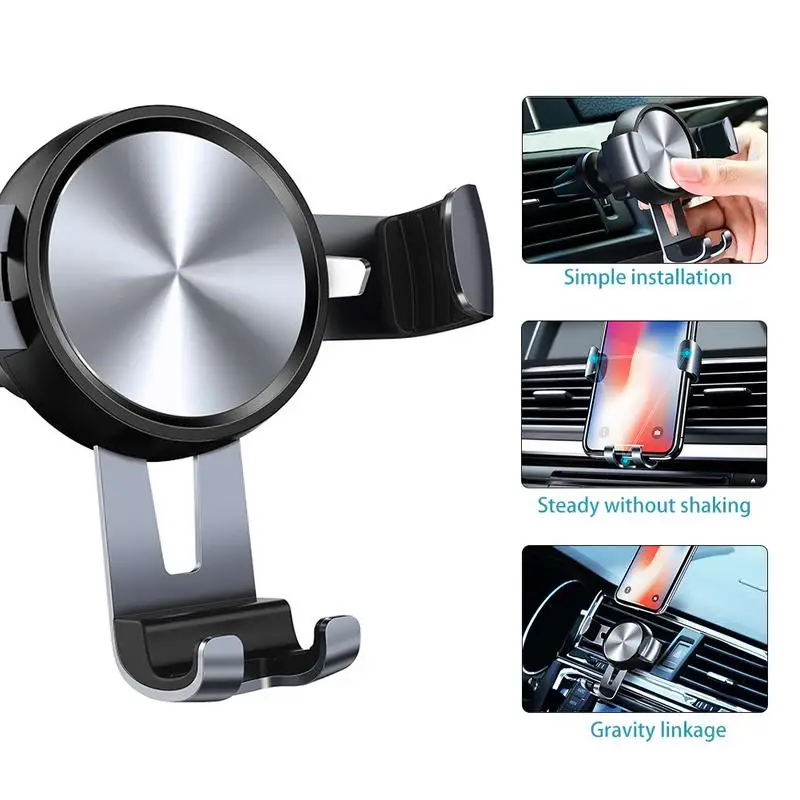 

Car Mobile Phone Holder Air Vent Adjustable Shrinkable Shock Absorption Stable Stand Holder Universal Gravity Smartphone
