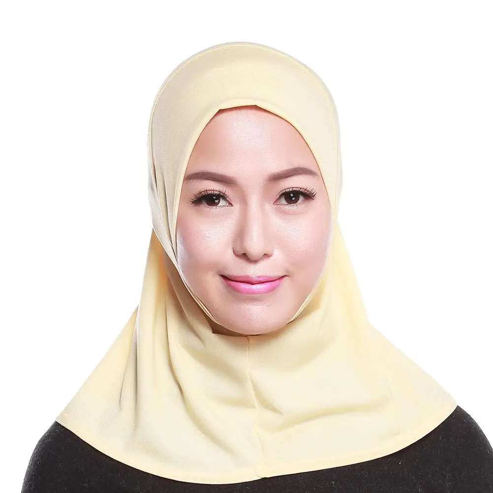 Мусульманская женская кепка с полным покрытием, хиджаб, мини шарф, головной убор, тюрбан, шапка, головной убор, исламский шарф, сплошной цвет, головной платок Amira Ninja