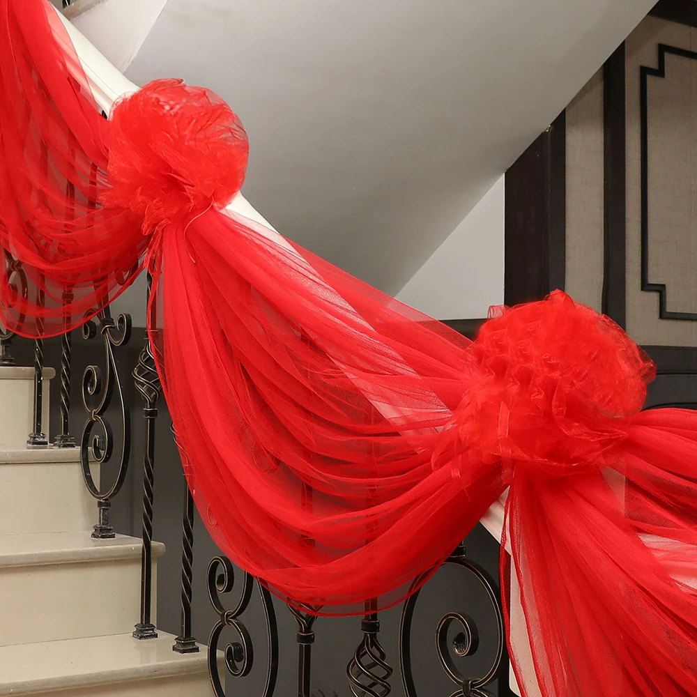 

Table Chair Sheer Gauze Element DIY Wedding Party 1.5*8.5M Element 3 Colors Crystal Tulle Fabric Decoration Supplies