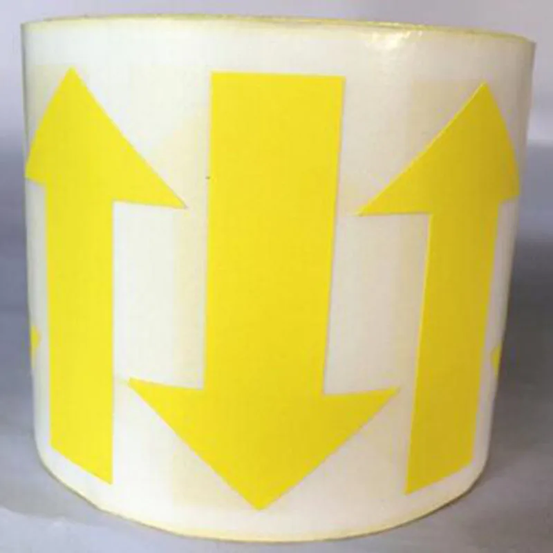 

Arrow Stickers Fluorescent Yellow Arrow Shape Color Coding Inventory Labels 1000/roll 40*100mm self-adhesive label