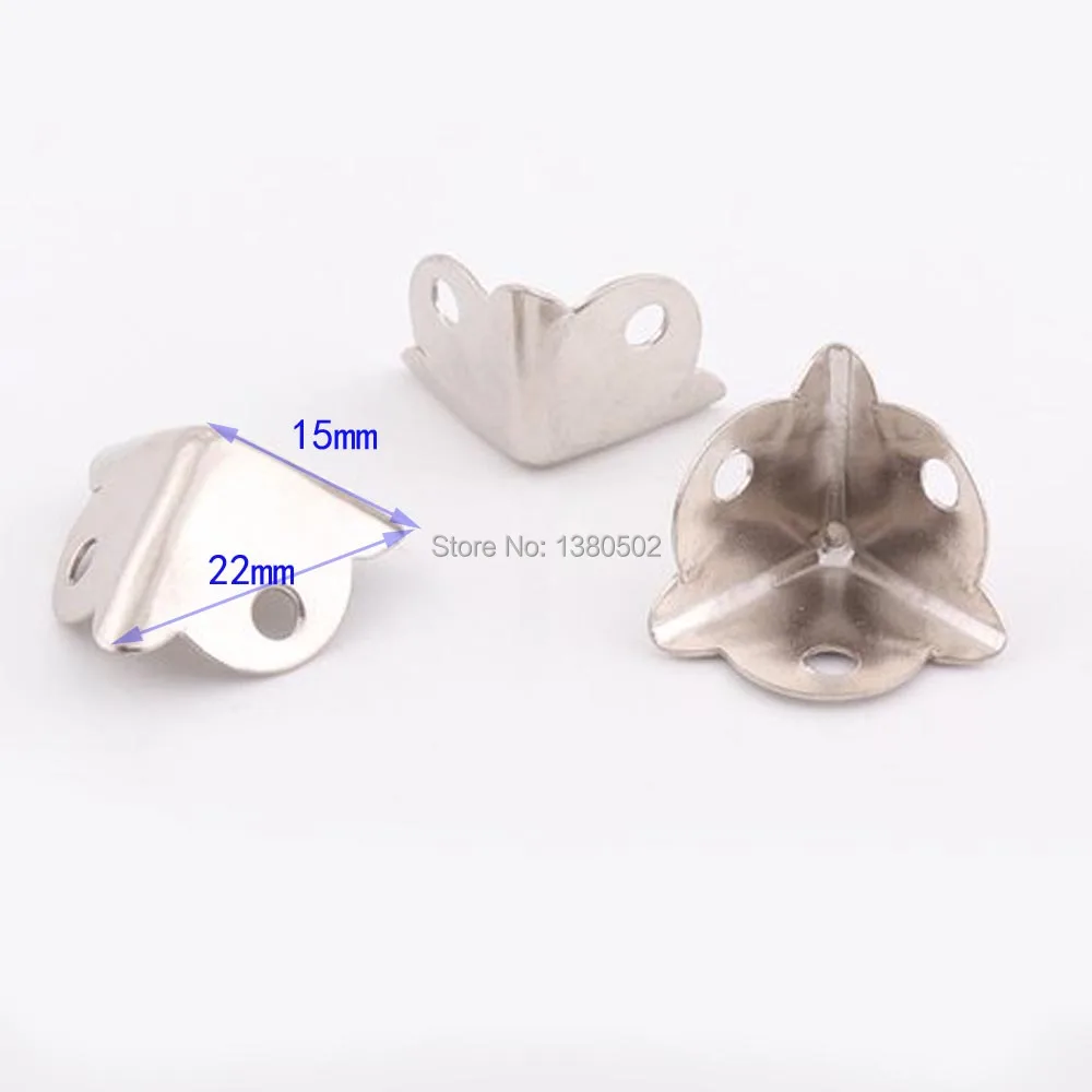 20pcs/lot 22*15mm Metal Silver Color Small Size Corner Brackets Protector For Box Furniture hardware accessories | Обустройство дома