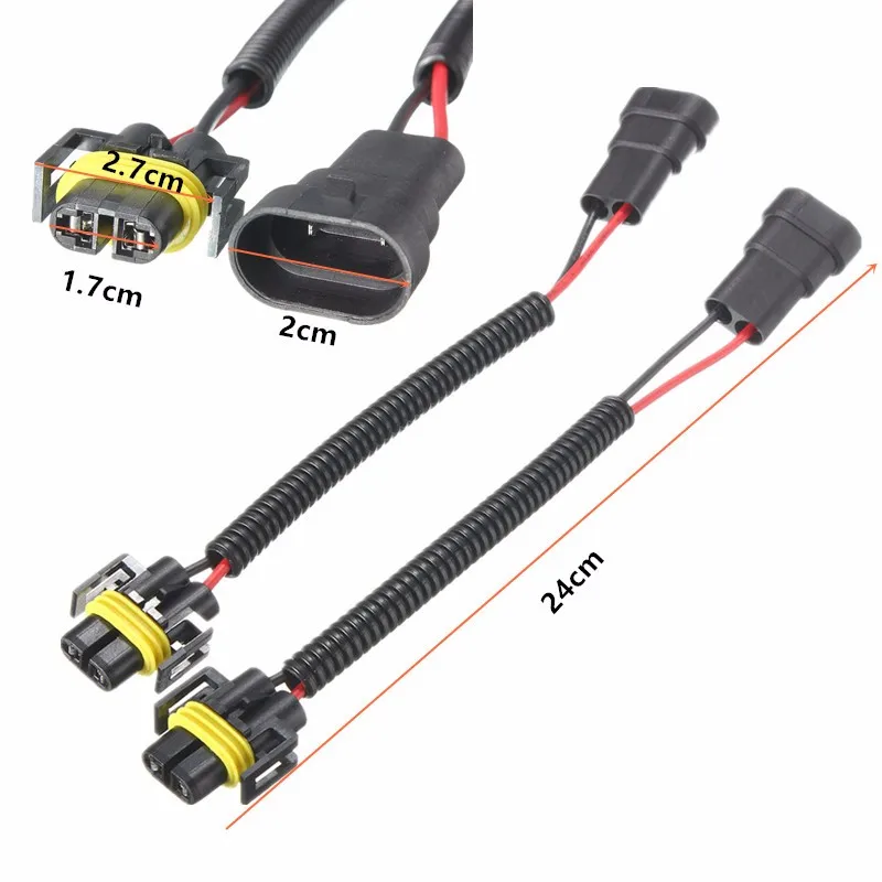 12V 2Pcs 9006 К H11 H8 светильник противотуманный конверсионный разъем жгуты проводов