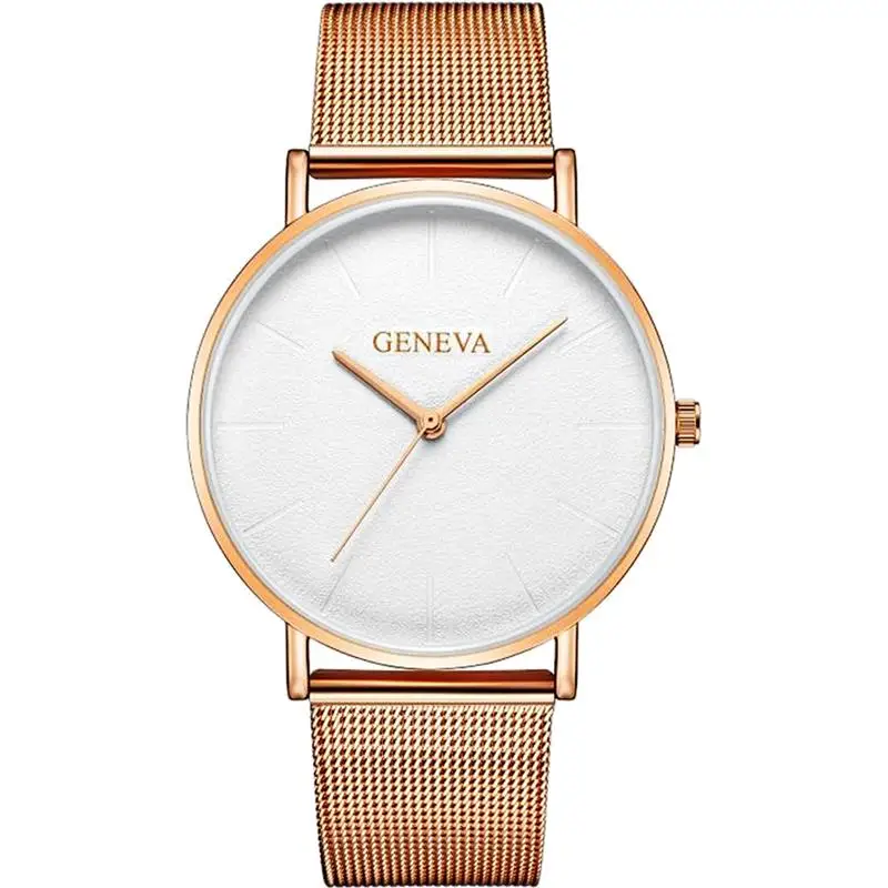 

2018 Luxury Women'S Watch White Dial Mesh Band Stainless Steel Minimalist Quartz Wristwatch Lady Silver Rose Gold Watches Reloj