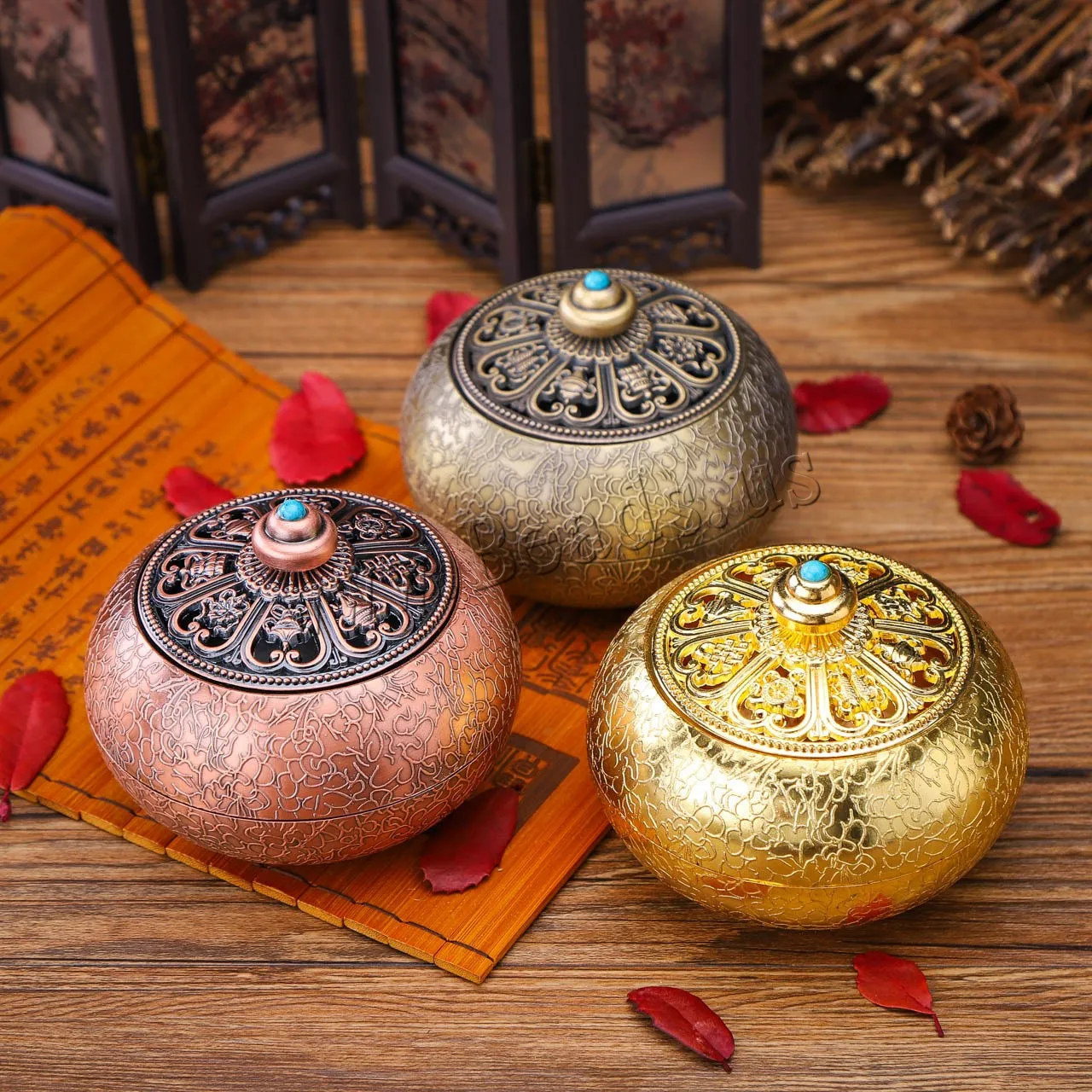 Buddha Alloy Incense Burner Lotus Flower Incense Holder Handmade Censer