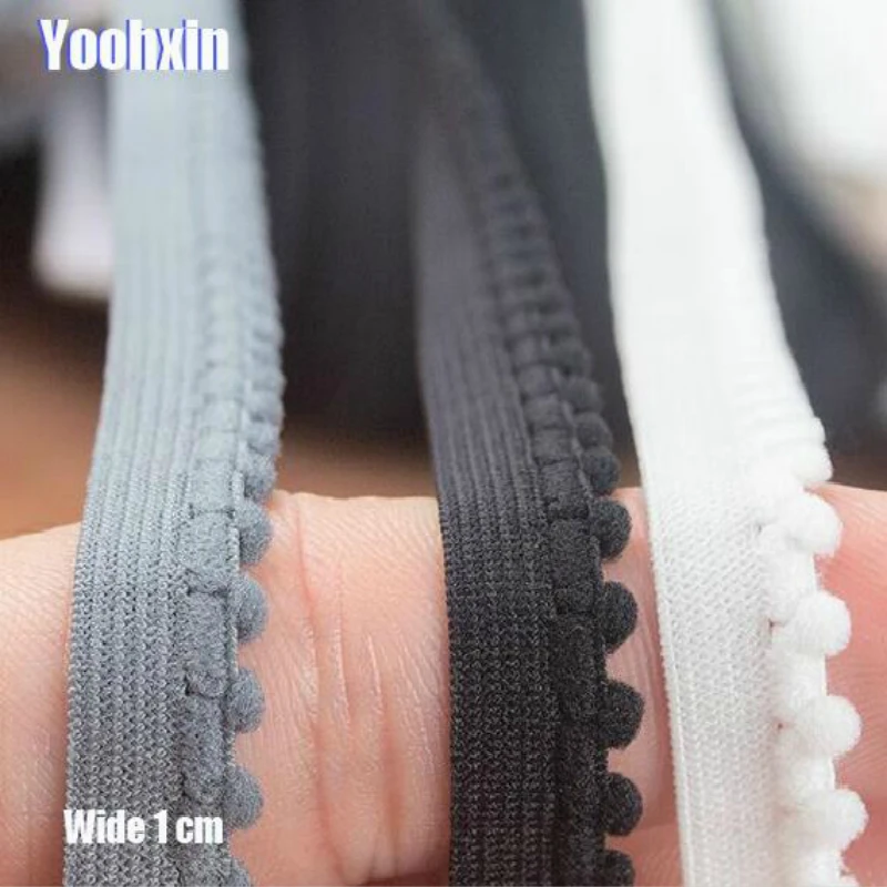 

1CM Exquisite White Gray Black Cotton Embroidery Lace Fabric DIY Applique Pompom Collar Trim Ribbon Sewing Pom Guipure Supply