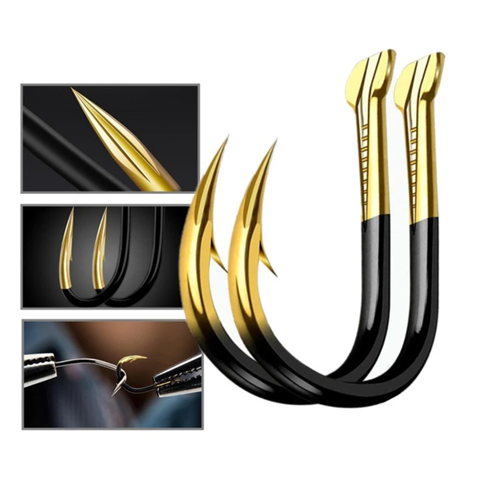 

10pcs/pack Fishing Hooks 15 Size Barbed Colored Fish Hook Tungsten Alloy Bulk Fishing Hook Fishing Accessories Supplies Carp