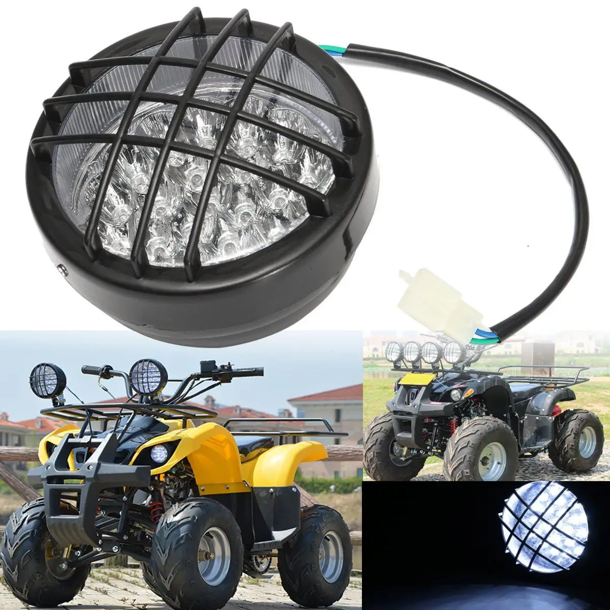 

12V Motorcycle Front LED Headlight Lamp For ATV Quad 4 Wheeler Go Kart Roketa SunL Taotao
