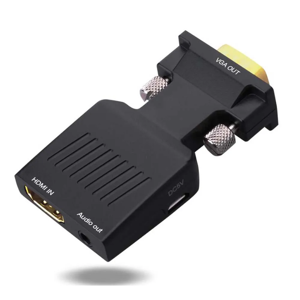  Adattatore da Hdmi a Vga con Audio da 3.5 Mm Femmina a Maschio Hd 1080P per Hdtv Proiettore Monitor