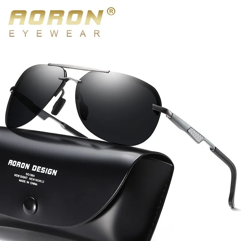 

AORON Sunglasses Men Polarized 2019 Pilot Sport UV400 High Quality Retro HD Sun Glasses For Women Mirror Luxury Brand Designer