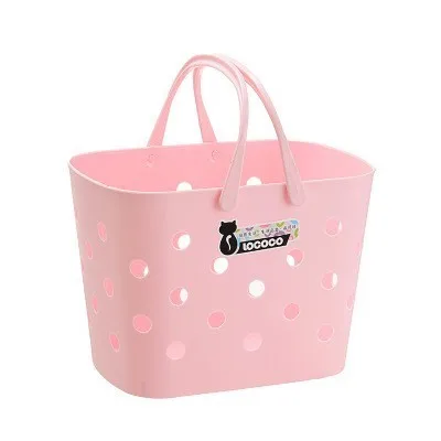 

Supermarket Shopping Plastic Laundry Basket Bath Room Articles Toys Portable Organizer Housekeeping Organization