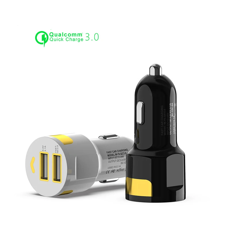 Dual USB Car Charger Quick Charge 3.0  Mobile  Charger  For Xiaomi mi 9 iPhone X Xr  Huawei Samsung S9 S8 QC 3.0 USB Car Charger