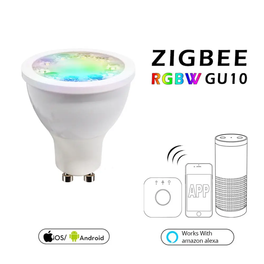 

Adeeing ZIGBEE Spotlight RGBW GU10 5W LED Bulb Compatible for Philips Hue Amazon Echo
