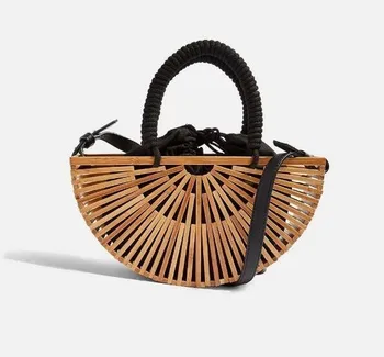 

[Telastar] Bamboo Bag Women Tote Bamboo Weaven Single Shoulder Messenger Rattan Articles Bag Outdoors Sandy Beach Bag 2019 NEW