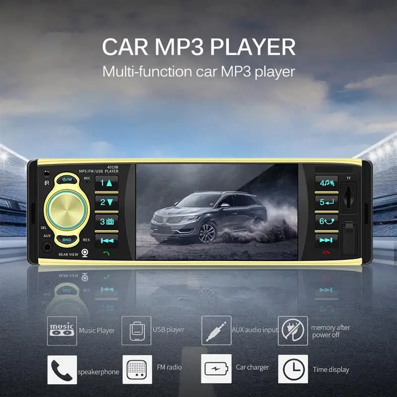 

4.1" TFT HD Digital Bluetooth Car MP5 Player MP4 APE MP3 Player With USB/SD FM Radio Digital Clock Steering Wheel Remote Control