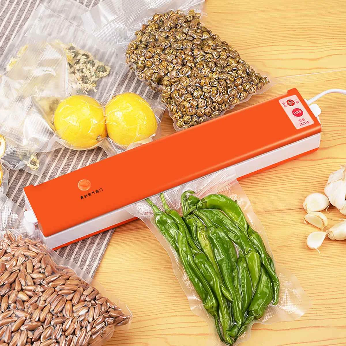 

Food Vacuum Sealer 220V Film Sealer Packaging Machine Household Vacuum Packer for Food Preservation Sealing Including 10Pcs Bag