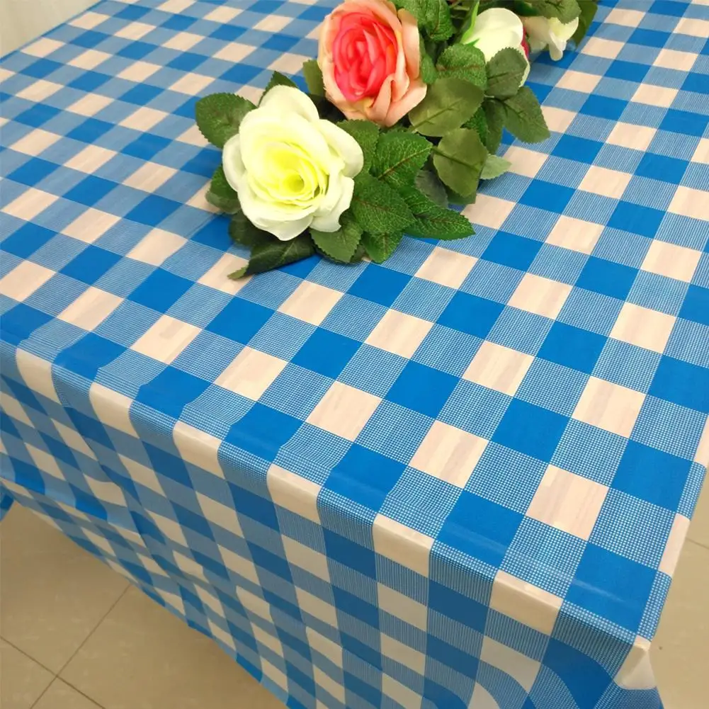 

LanLan Disposable Thickened Table Cover Checkered Waterproof Tablecloth Birthday Party Decoration